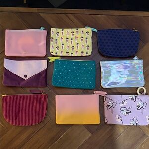 Ipsy Cosmetic Bags Set - Pink, Yellow, Blue, Purple